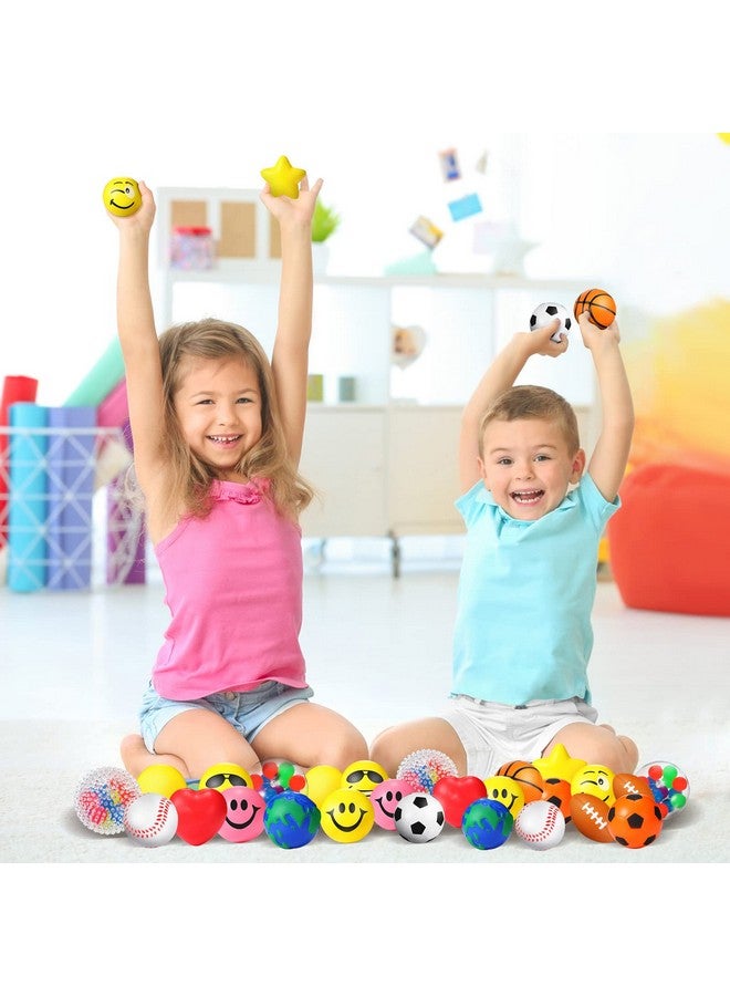 Civaner 30 Pieces Stress Balls 2 Inch Stress Smile Balls Stress Ball Pack Stress Relief Small Balls Toys Prizes For Teens Treasure Box Classroom Prizes School Office Party Favor Birthday Gift Multicolors - Image 4
