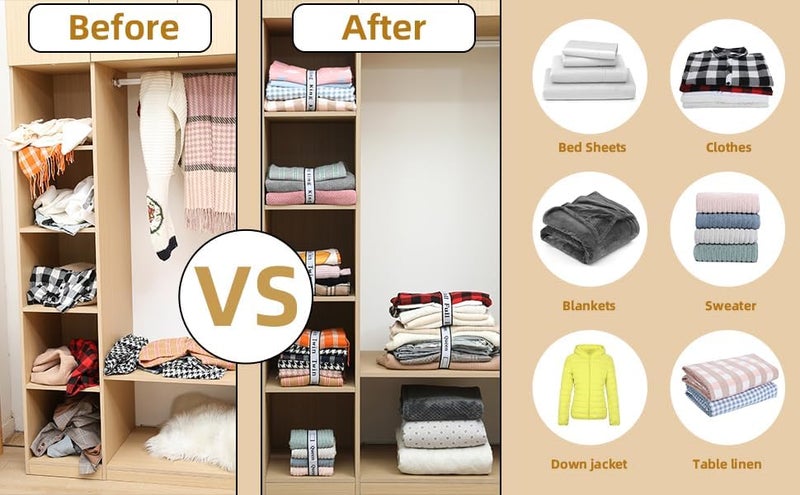 wuher 16Pcs Bed Sheet Organizer Bands & Labels - Foldable Sheet Set Organizer - Queen, King, Full, Twin - Image 2