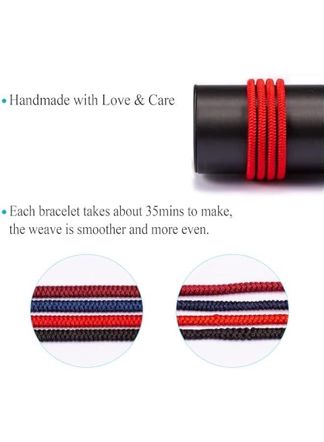 التبت محظوظ سلسلة الأحمر المنسوجة سوار حماية الرجال والنساء حظا سعيدا سلسلة الأحمر سوار اليد معقود الحبل الأحمر والأسود سوار قابل للتعديل - Image 5