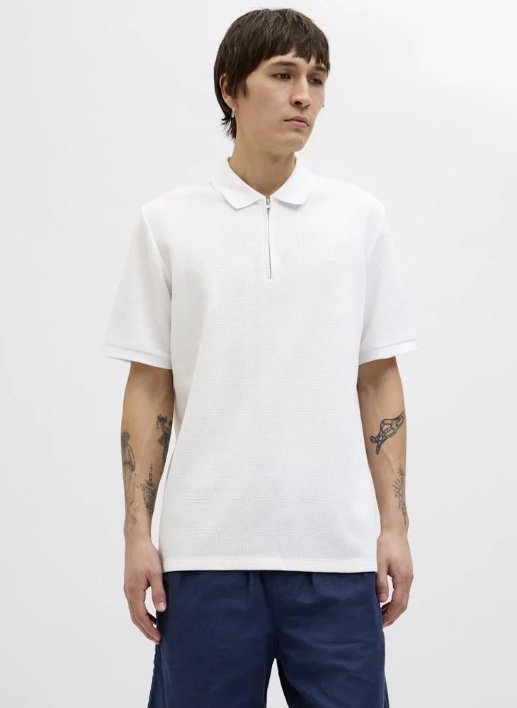 JACK & JONES  Logo Half Zip polo for Men | Best Price UAE