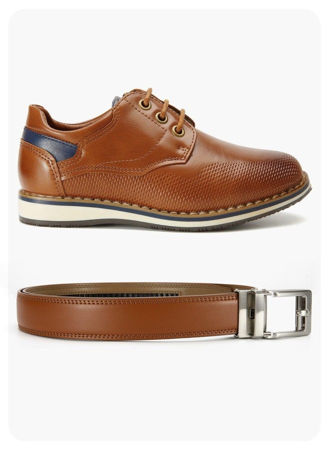 تشاورين حزام أطفال من تشاورين، حزام جلدي للأولاد، قابل للتعديل 1.25 بوصة، مناسب للإطلالات الكاجوال والرسمية - Image 3