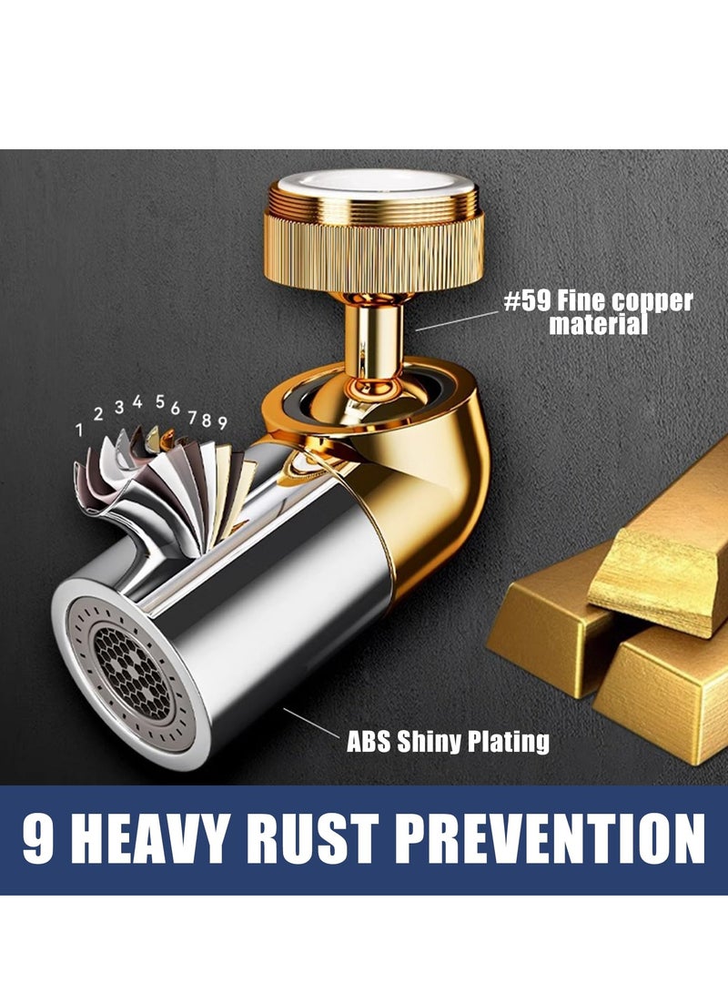 KASTWAVE 2 Pack Faucet Extender, 720° Swivel Faucet Aerator, 2 Water Outlet Modes, Faucet Extender for Kitchen 55/64 inch Female Thread, Kitchen Sink Aerator Chrome - Image 5