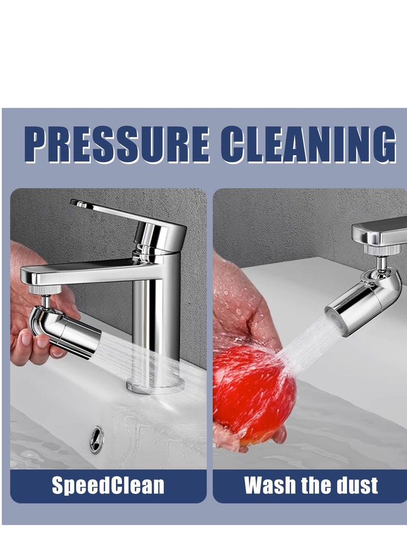 KASTWAVE 2 Pack Faucet Extender, 720° Swivel Faucet Aerator, 2 Water Outlet Modes, Faucet Extender for Kitchen 55/64 inch Female Thread, Kitchen Sink Aerator Chrome - Image 3