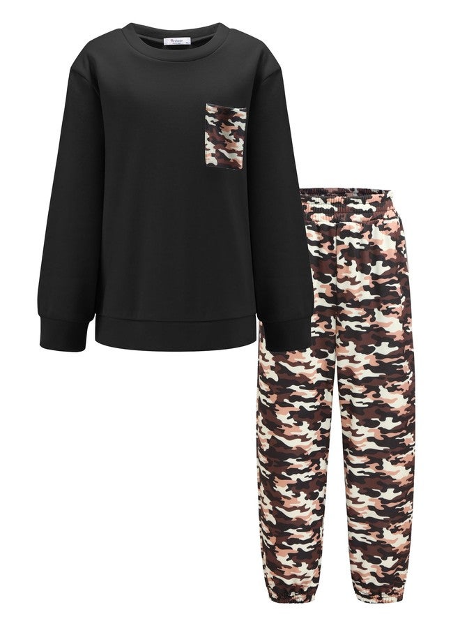 آرشنر طقم ملابس للأولاد من أرشينر، مكون من سويت شيرت وبنطال من الصوف بألوان متداخلة، مناسب لفصلي الخريف والشتاء. - Image 1