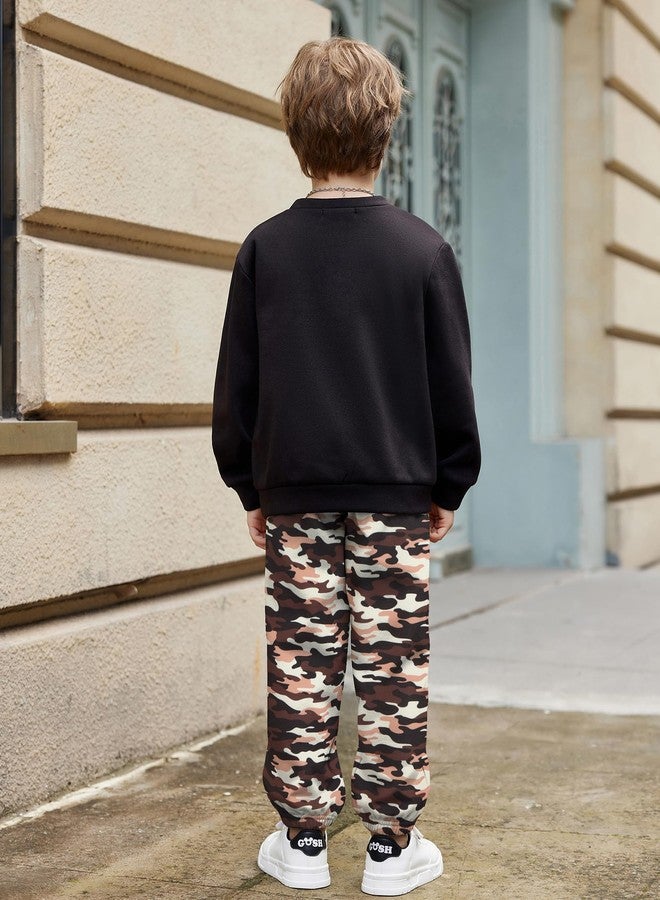 آرشنر طقم ملابس للأولاد من أرشينر، مكون من سويت شيرت وبنطال من الصوف بألوان متداخلة، مناسب لفصلي الخريف والشتاء. - Image 4