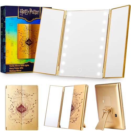 Get Trend Harry Potter Gifts LED Vanity Mirror with Lights Makeup Mirror for Desk Dorm Room Decor Cute Stuff Gifts for Women Teen Girls MultiHarry Potter - Image 1
