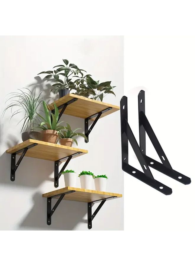 6 Inch 8 Pack Heavy Duty L Shaped Floating Shelf Brackets Metal Corner Support - Image 4
