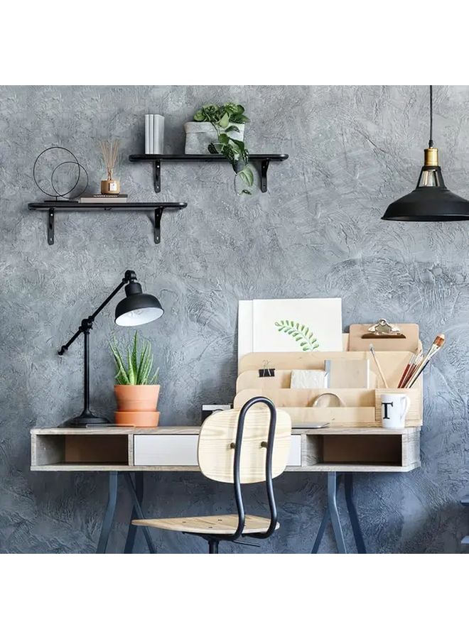 6 Inch 8 Pack Heavy Duty L Shaped Floating Shelf Brackets Metal Corner Support - Image 2