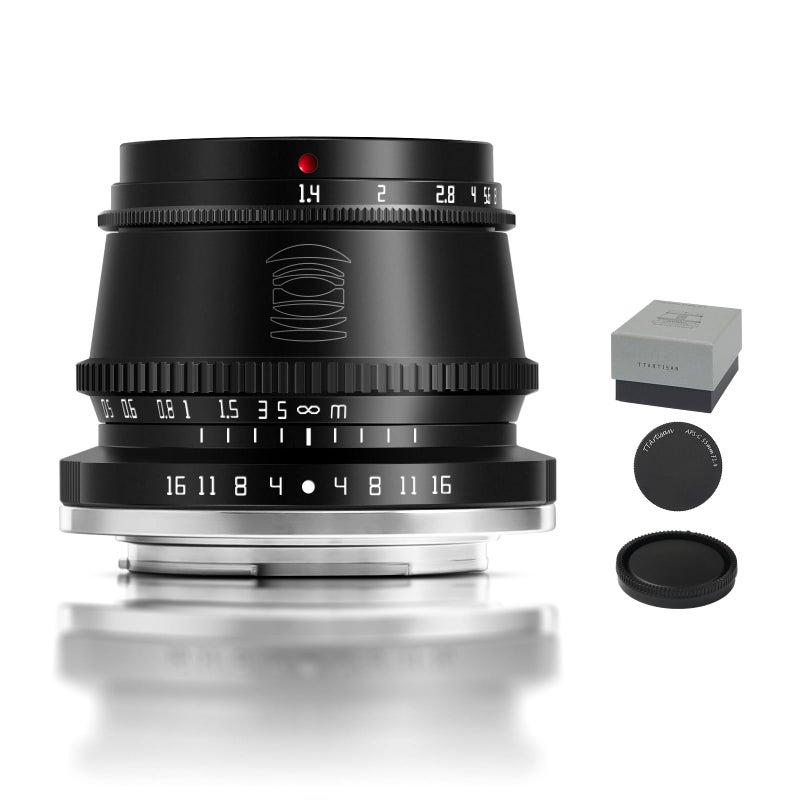 TTArtisan عدسة TTArtisan 35mm F1.4 APS-C يدوية التركيز لكاميرات سوني E Mount A9 A7R IV A7R III A7R II A7SII A7III A7II A7C A5000 A5100 A6000 A6100 A6300 A6400 A6500 A6600 NEX-3 NEX-5 MEX-6 NEX-7 سوداء - Image 1