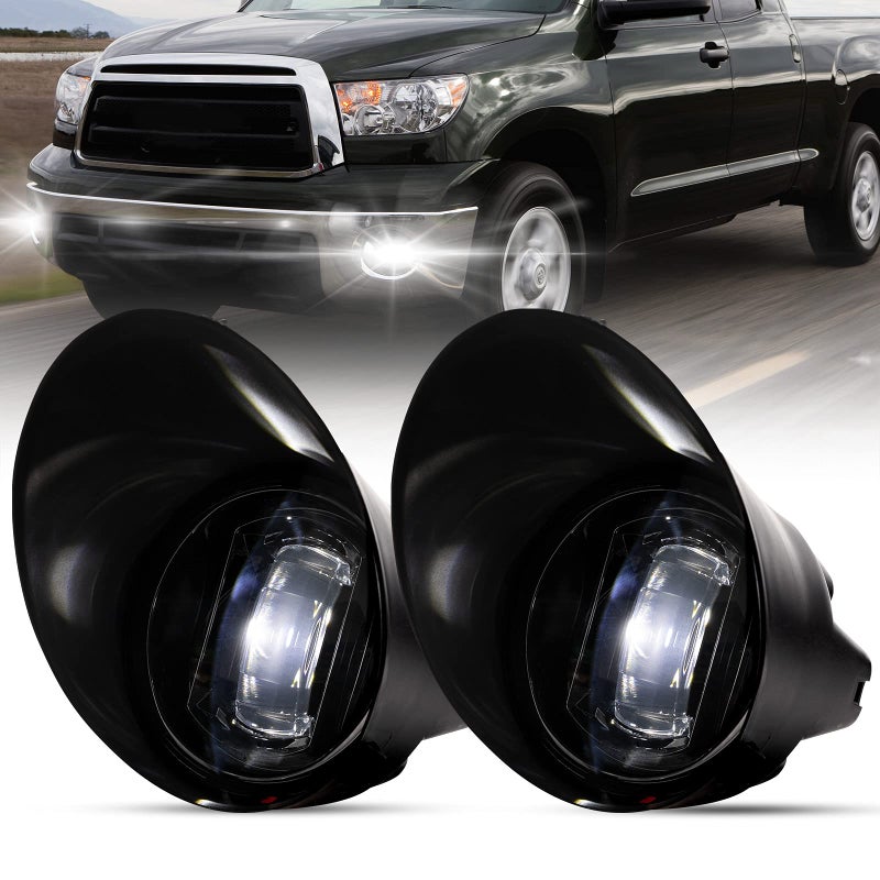BUNKER INDUST LED Fog Lights for Toyota Tundra 20072013Sequoia 20082011 Clear Lens OEM Driving Bumper Fog Lamp Kit Fog Light with Adapter Extension Harness