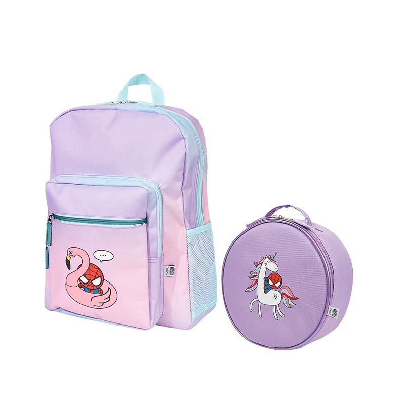 Yoobi Yoobi x Marvel Backpack  Lunch Bag Set  SpiderMan Backpack  Lunch Bag for Kids wFlamingo Float  Unicorn Designs  Insulated Kids School Backpack Set for Girls  Boys 