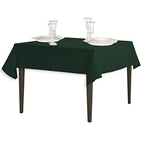 LTC LINENS LinenTablecloth 54-Inch Square Polyester Tablecloth Hunter Green - Image 3