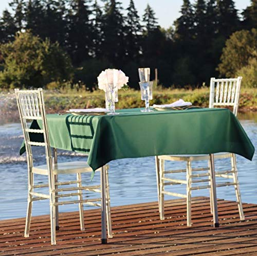 LTC LINENS LinenTablecloth 54-Inch Square Polyester Tablecloth Hunter Green - Image 5
