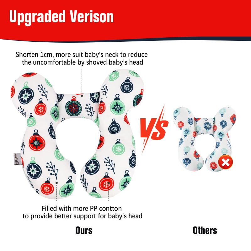 KAKIBLIN Baby Travel Pillow for Head and Neck, Upgraded Head Support Pillow, Baby Neck Pillows for Car Seat,Pushchair,Travel,(Cross) - Image 5