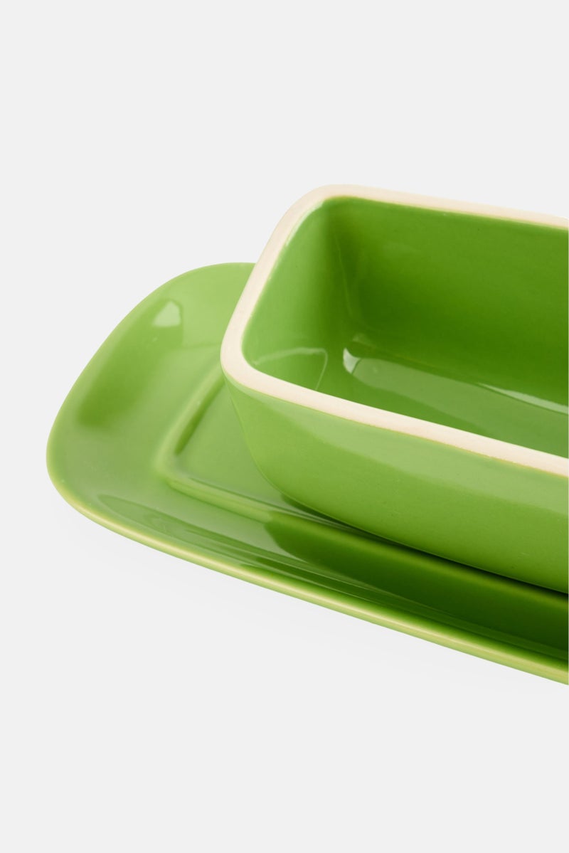Muy Mucho Ceramic Butter Dish Celine Series, Green - Image 3