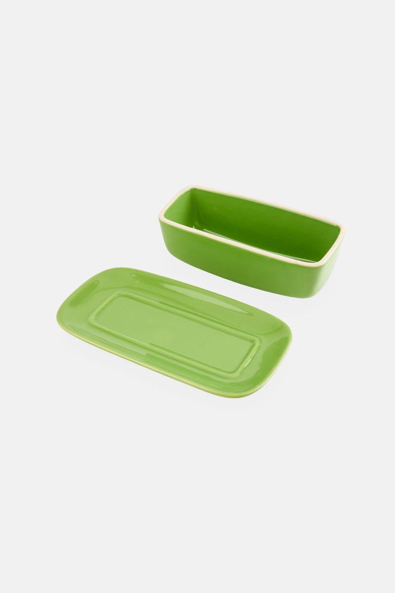 Muy Mucho Ceramic Butter Dish Celine Series, Green - Image 2
