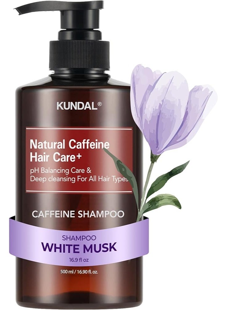 KUNDAL NATURAL CAFFEINE HAIR  Care SHAMPOO WHITE MUSK 500ML - Image 1