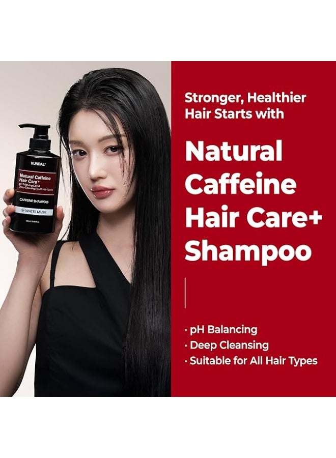 KUNDAL NATURAL CAFFEINE HAIR  Care SHAMPOO WHITE MUSK 500ML - Image 2