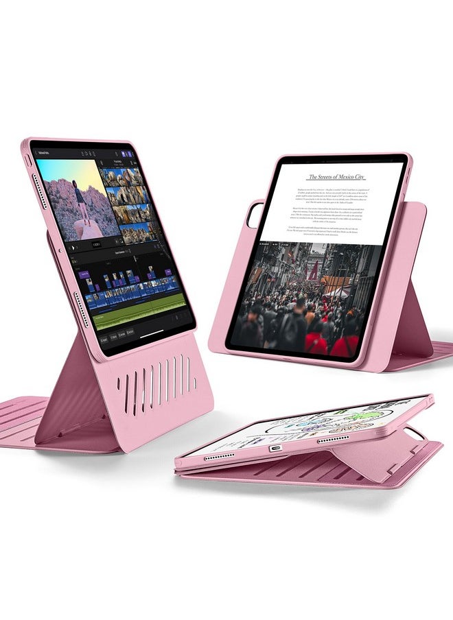 اي اس ار جراب ESR لجهاز iPad Pro مقاس 13 بوصة M4 (2024)، جراب دوار لجهاز iPad Pro 13 مع غطاء مغناطيسي قابل للإزالة، حامل قابل للتعديل عمودي/أفقي مع عرض شاشة مرتفع، 9 زوايا قائمة، سلسلة Shift، وردي  - Image 1