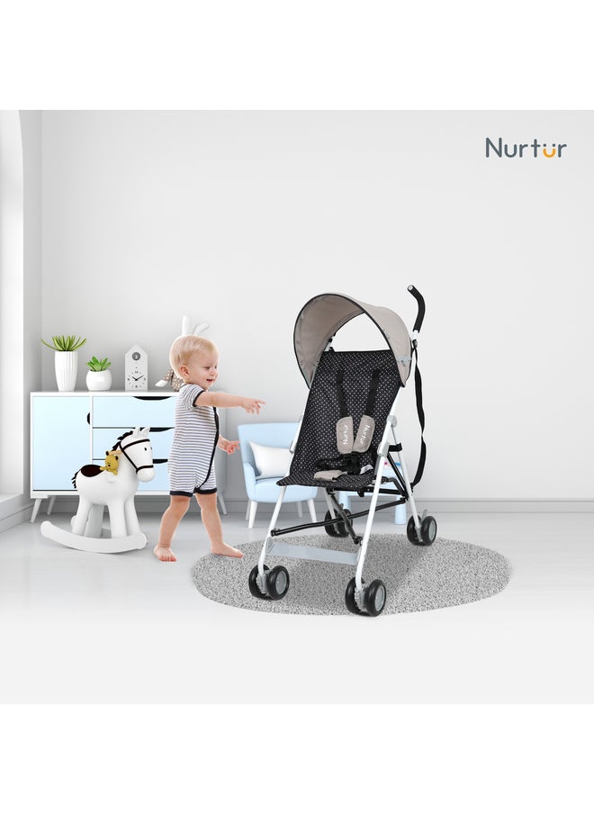 Nurtur - عربة أطفال ريكس باجي خفيفة الوزن متعددة الألوان مع مظلة مدمجة قابلة للطي وحزام كتف للأطفال من 6 إلى 36 شهرًا - Image 1