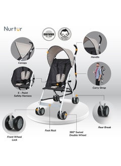 Multicolor Lightweight Rex Buggy Stroller With Compact Foldable Canopy, Shoulder Strap For 6-36 Months - pzsku/Z06166F88377D11EC442CZ/45/_/1693312688/d6bb0080-d291-4bf0-bfc7-1bd7b9da497c