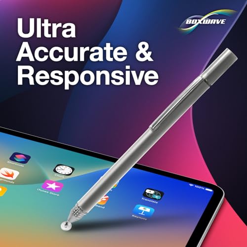 BoxWave Stylus Pen Compatible with Xiaomi Pad 6 Pro FineTouch Capacitive Stylus Super Precise Metallic Silver - Image 3