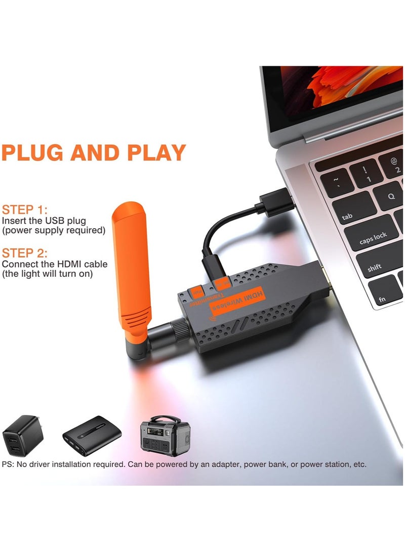 ZESTECH Wireless HDMI Transmitter and Receiver, Long Range 150M/450Ft, 1080P HD Streaming, Plug & Play HDMI Extender for TV, Projector, Laptop, Gaming Console, Ideal for Home, Office, Classroom Use - Image 4