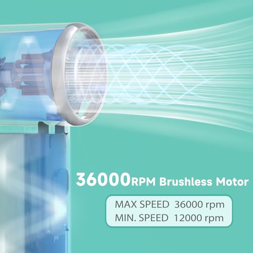 Kica Jetfan Mini-Handheld Portable Turbo Fan,Rechargeable Personal Fan,Stepless Speed Control,13Hrs Long-Lasting,Pocket-Sized Small Lightweight Jet fan for Travel/Outdoors Cooling,Green - Image 4