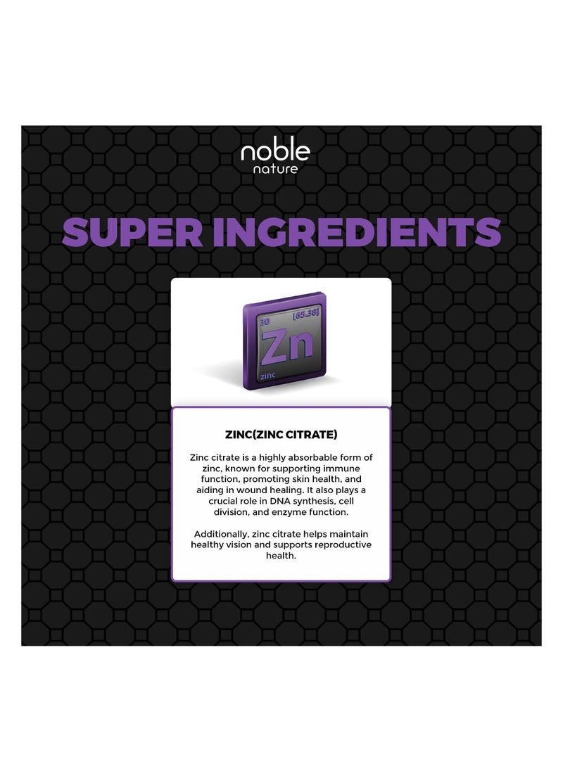 noble nature Chelated Zinc Citrate 50mg - 120 Veg Tablets - Supports Immune System  - Image 5