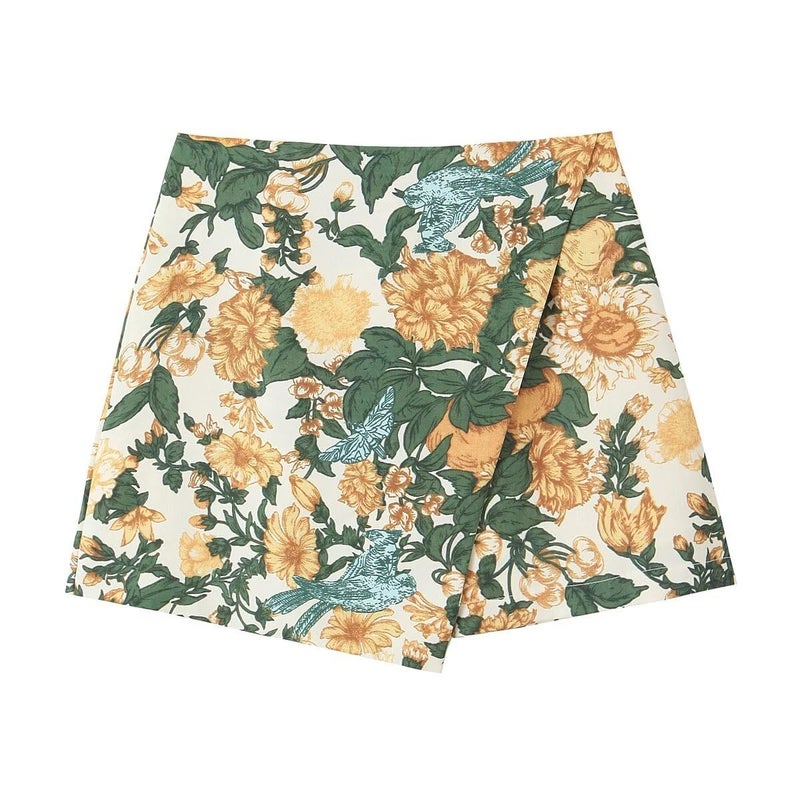 THLAI Women Two Piece Skirt Sets Floral Crop Top and Mini Skirt Sets Summer 2025 Vacation Outfits Short Sets - Image 5