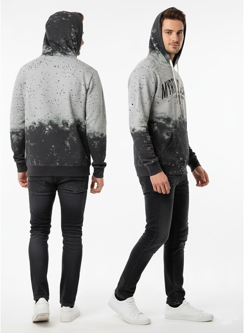 Coastal هودي أومبري للرجال من ميرتل بيتش - سويت شيرت بقلنسوة وسحاب أمامي بتدرج أسود ورمادي - Image 3