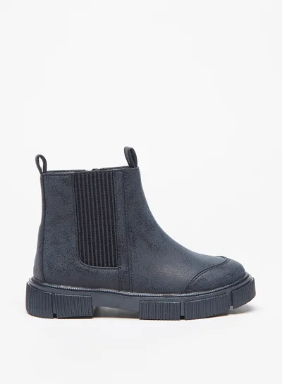 LBL by Shoexpress Boys Solid Ankle Boots with Zip Closure