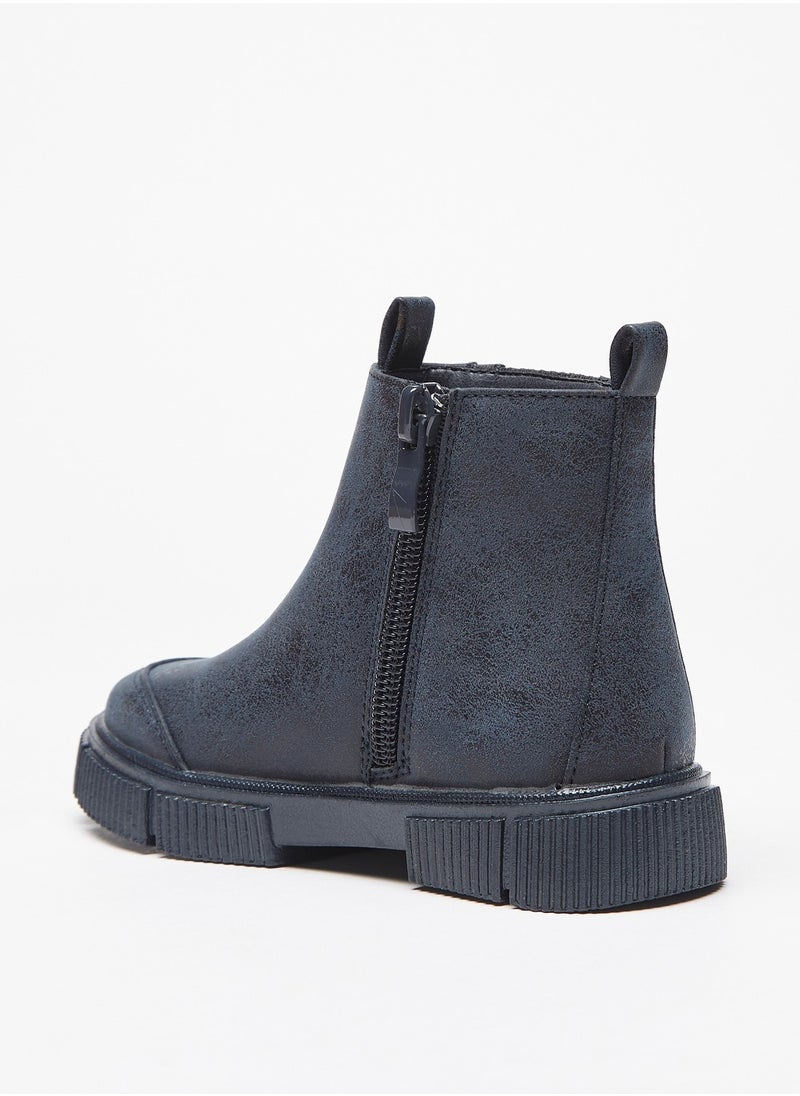 LBL by Shoexpress - Boys Solid Ankle Boots with Zip Closure - Image 1
