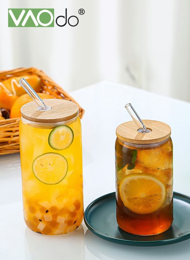 VAOdo 4PCS Glass Cups Set 500ML Large Capacity Free Cleaning Accessories Reusable Drinking Glasses Suitable for Teacups Sodas Iced Coffee Smoothies Etc - Image 5