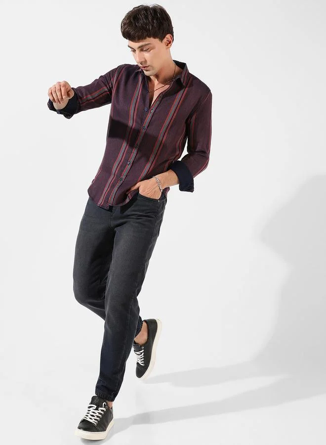 Campus Sutra Cotton Striped Casual Shirt by Styli