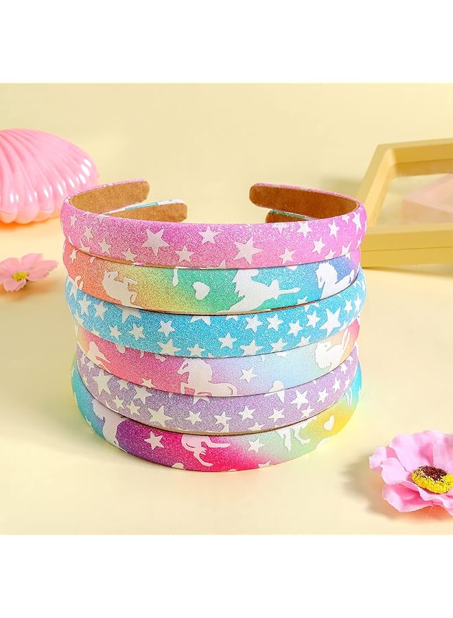 إيروريكس عصابة رأس يونيكورن لامعة للبنات، عصابة رأس للبنات، عصابات شعر لامعة غير قابلة للانزلاق للأطفال - Image 2