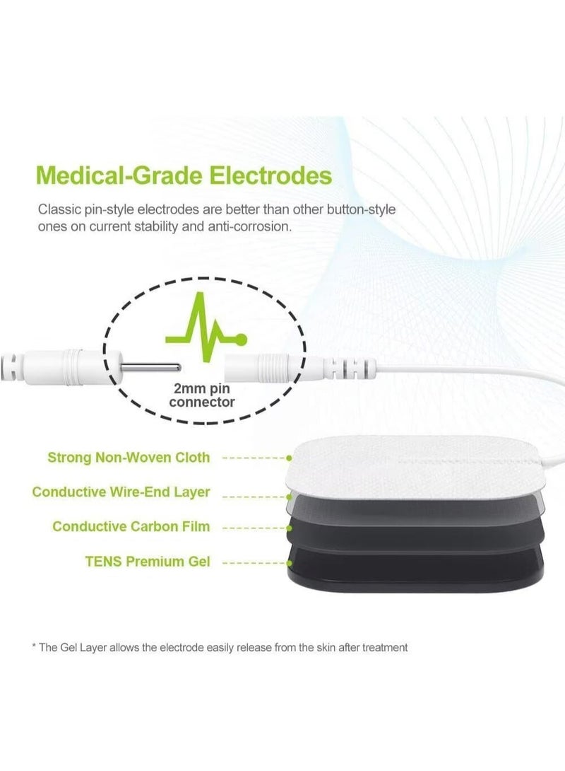 AUV0N AUVON Dual Channel TENS Unit Muscle Stimulator Machine with 20 Modes, 2" and 2"x4" TENS Unit Electrode Pads - Image 5