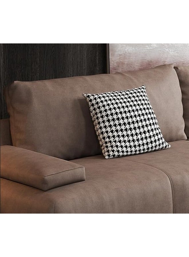 Comfynest Comfynest 3-Seater Minimalist Sofa Set Faux leather Couch for Modern Living Rooms (Brown)  - Image 2