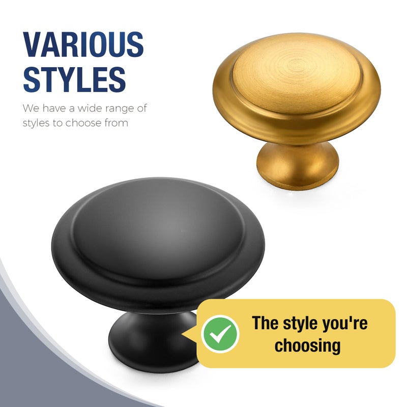 JOY DECOR 18 Pack Matte Black Cabinet Drawer Hardware 30mm Kitchen Cabinet Knobs Drawer Pulls with Installation Screws for Dressers Kitchens Cupboard - Image 4