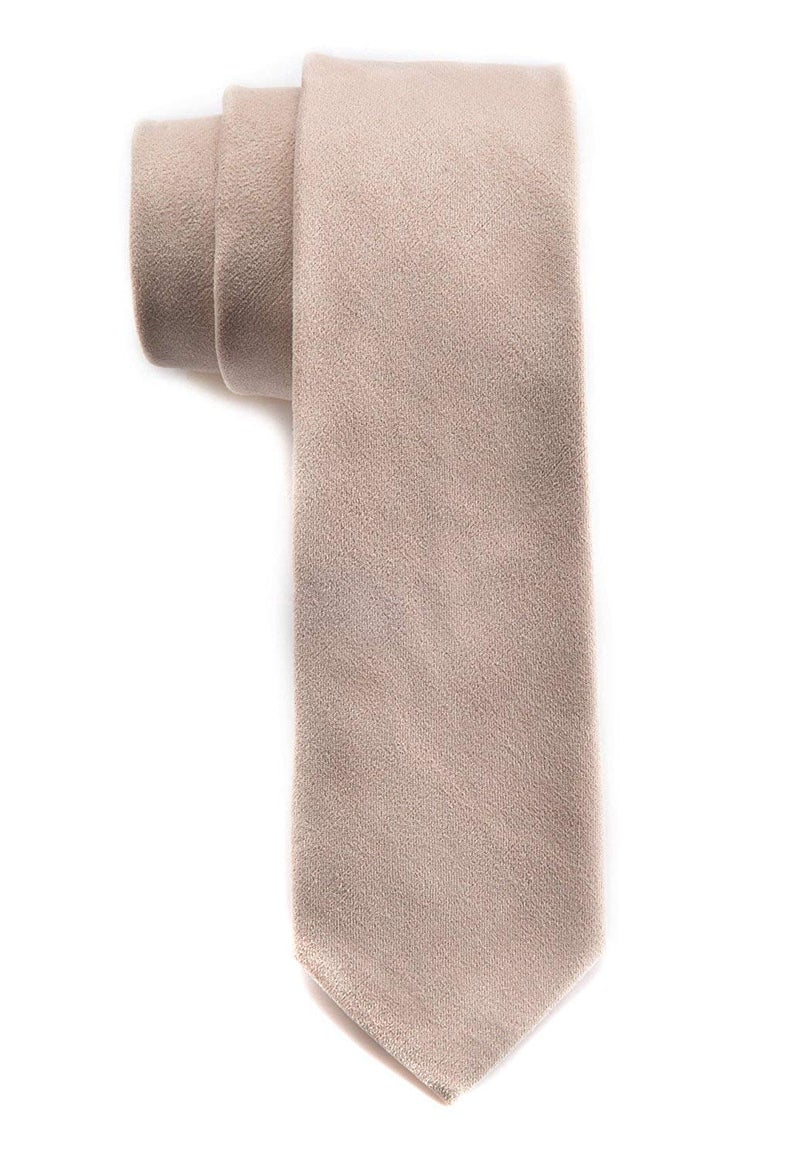 Ctskyte Men's Solid Color Skinny Ties Causal Wool Cashmere Blend Slim cut Formal Necktie (One Size, Ivory) - Image 5