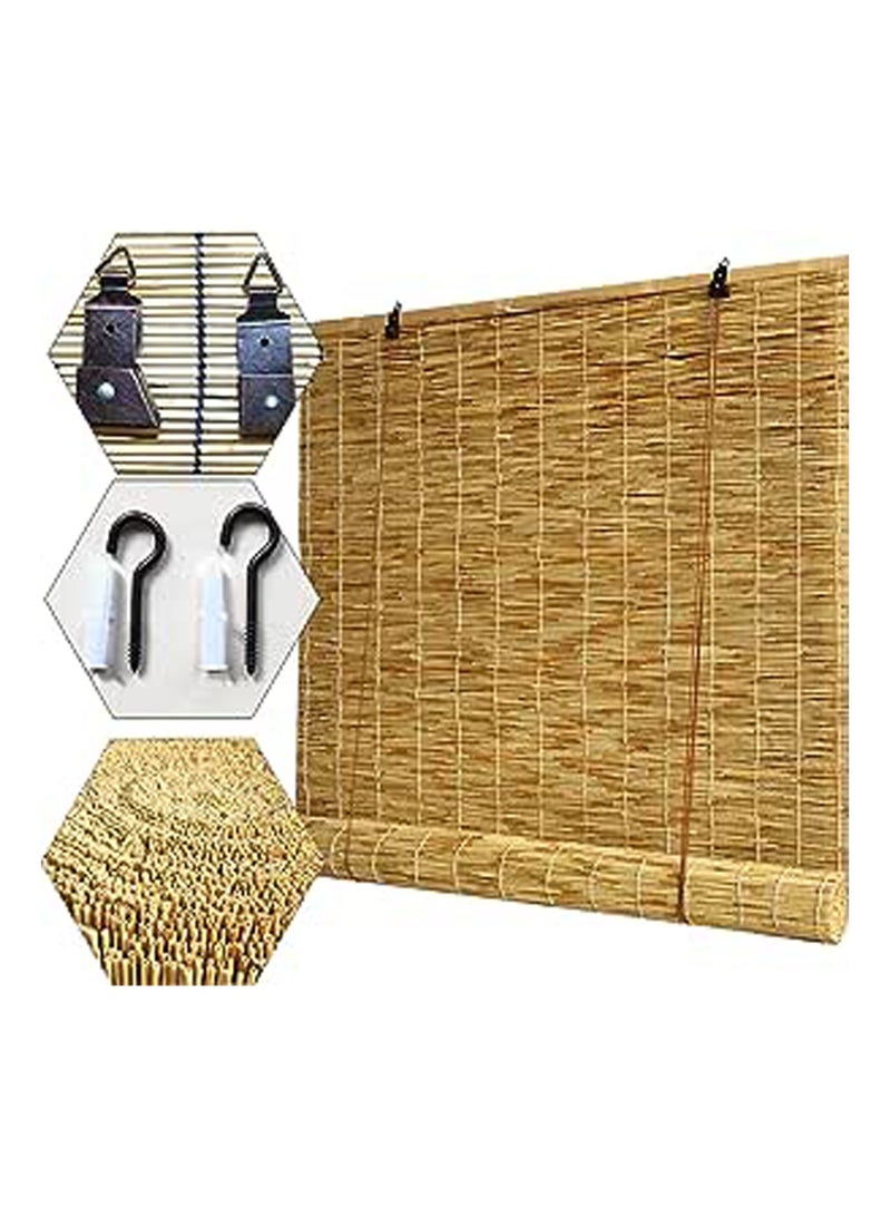 LINGWEI Bamboo Blind with Roller Accessories Bamboo Window Curtain Natural Window Hanging Bamboo Blind Carbonization Roller Blind Window Shades Reed Curtain For Home Garden - Image 2
