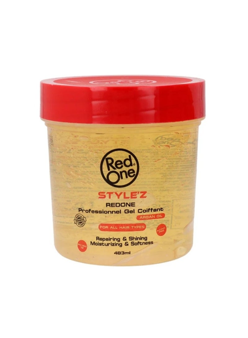 Red One Stylez Redone Professionnel Gel Coiffant Argan Oil 483 ml
