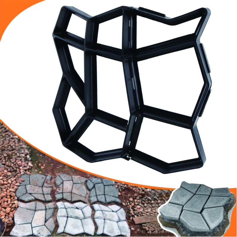 Avalution Reusable Concrete Mold 17"x17"x1.6" Walker Maker Courtyard Stepping Stone Molds Lawn Garden DIY Paving Mold(Irregular) - Image 1