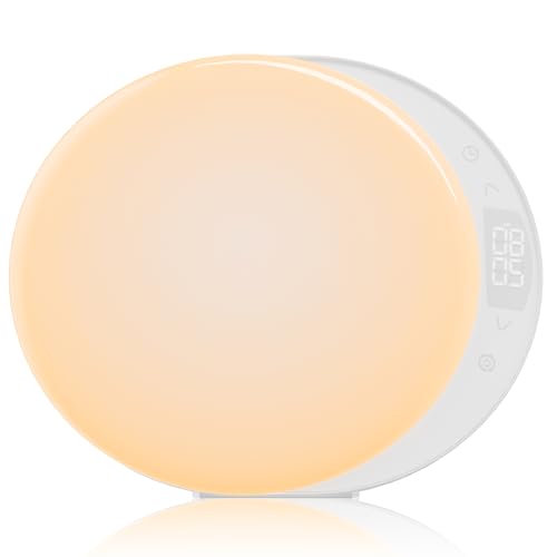 ANTDALIS Sunrise Alarm Clock for Heavy Sleepers Adults, Wake Up Light Dimmable Night Light for Kids Teens Bedroom Home Decor Girls Boys Women Gifts, 20 Color and Touch Control, Snooze, White - Image 4