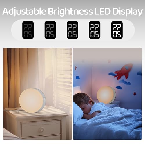 ANTDALIS Sunrise Alarm Clock for Heavy Sleepers Adults, Wake Up Light Dimmable Night Light for Kids Teens Bedroom Home Decor Girls Boys Women Gifts, 20 Color and Touch Control, Snooze, White - Image 3