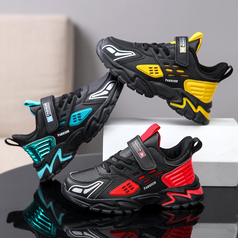 Boys' Shoes 2024 Autumn New Cuk Children'S Sneaker Velcro Boy Leather Sneaker - Image 2