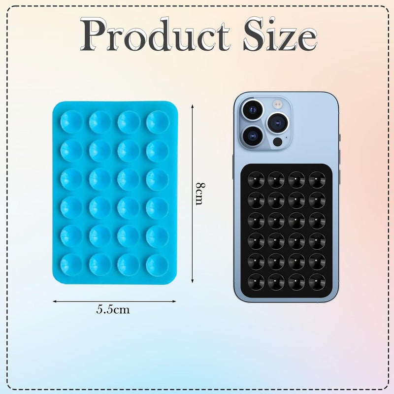 9UP ® 5Pcs Silicone Adhesive Phone Suction Mat | Non-Slip Reusable Phone Suction Sticky Mount for Smartphone & Accessories (Multicolor) - Image 4