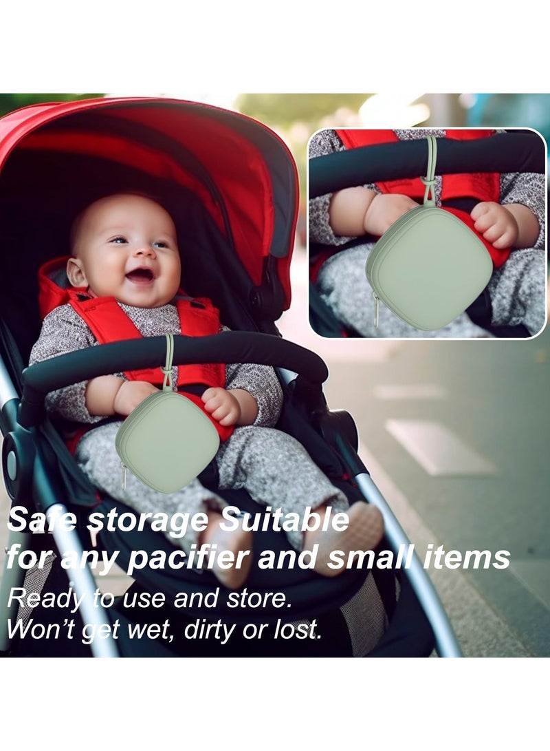 2 Pack Silicone Pacifier Holder Case, Portable Pacifier Cover Bag for Diaper Bags Baby Carriage, Travel Baby Pacifiers Silicone Pouch, Pacifier Accessories for Boys & Girls  - Image 2