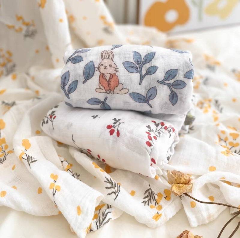 Double-layer Bamboo Fiber Gauze Baby Class A Gauze Cover Blanket Four-layer Wrapping Towel Bath Towel Children's Bamboo Cotton Cool and Soft in Summer - Image 2