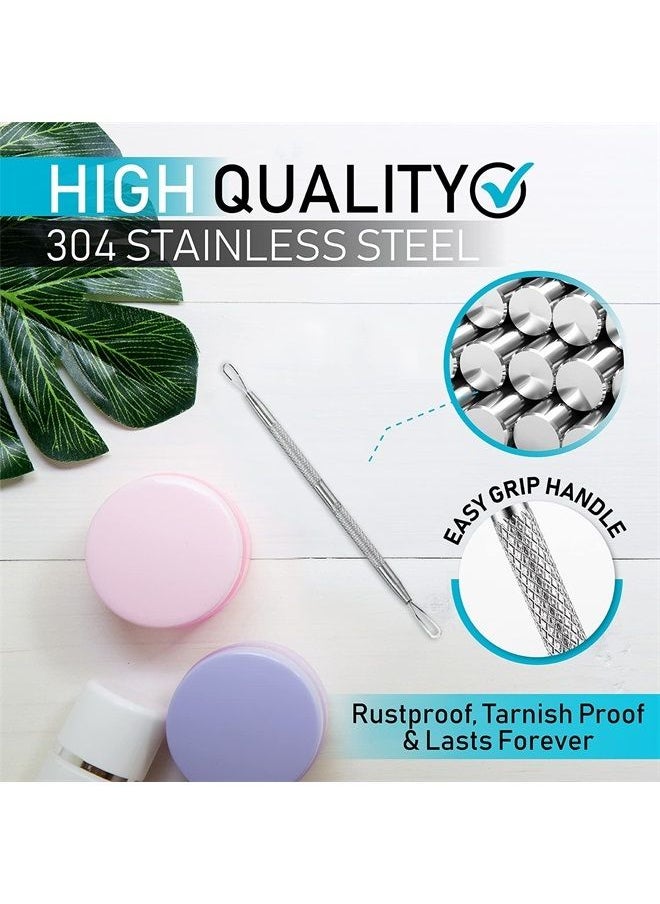 Hula Home - Blackhead Remover Pimple Extractor Popper Tool Acne Comedone Blackhead, Blemish, Whitehead Popping, Zit Removing for Nose Face, 304 - Stainless Steel - Image 1